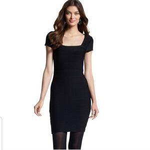 WHBM Band-Knit Black Dress